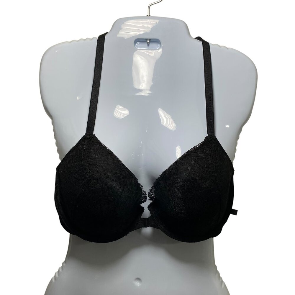 Victoria's Secret black Butterfly Lace Racerback Bra Very Sexy Dream Angels 34DD